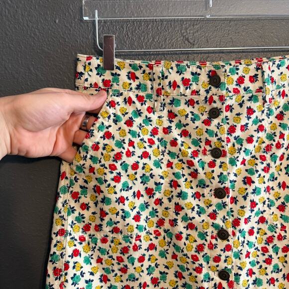 J. Crew Mercantile Floral Denim Mini Skirt Size 4 - Picture 4 of 6